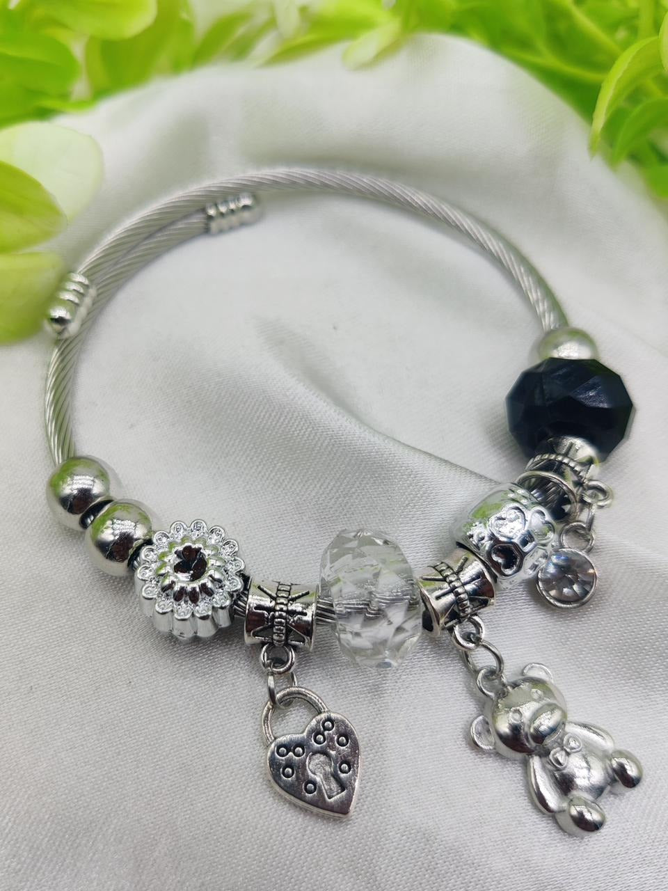 Imported Pandora-Inspired Silver Charm Bracelet