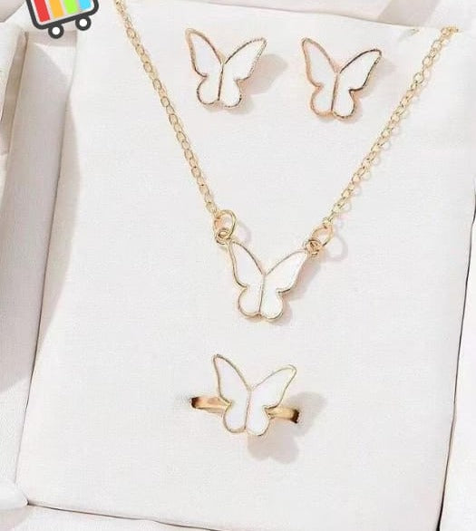 Butterfly Set – Pack Of 4 (Pendant, Necklace, Earrings &amp; Ring)