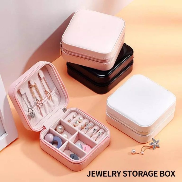 Compact Travel Leather Jewelry Organizer Box – Portable Pocket-Sized
